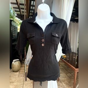 SIMONS Contemporaine Exclusivetè Knit Buttons front Polo Short Sleeve P Small